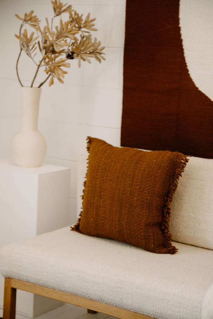 Classica Fringe Cushion | Rust