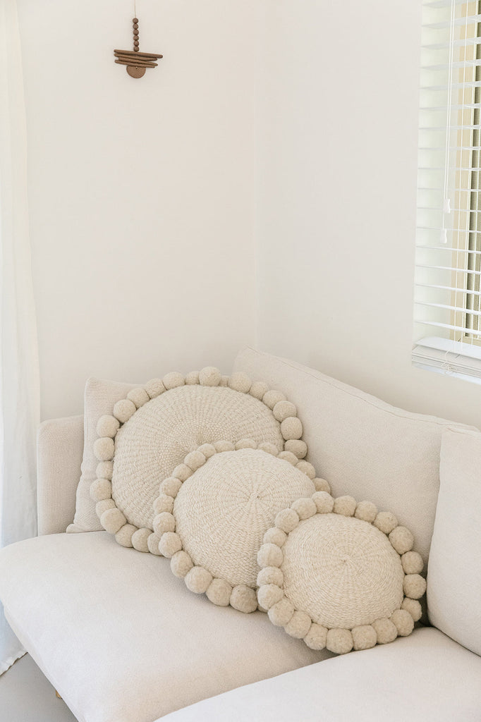 Classica Pom Pom Cushion Mini | Natural