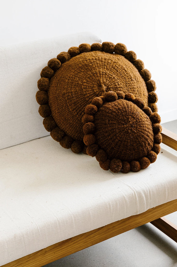 Classica Pom Pom Cushion  Mini | Rust