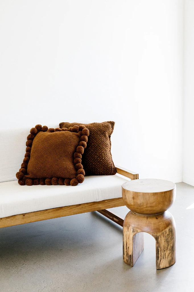 Classica Pom Pom Cushion | Rust