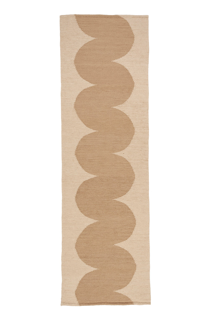 Natural woven wool rug with subtle stripes