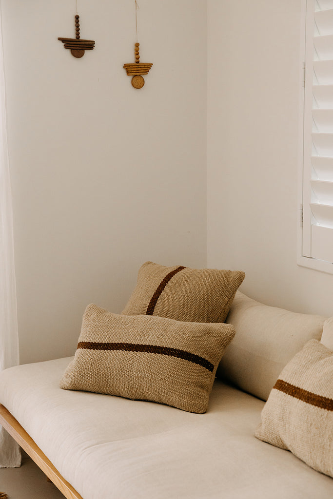 Lola Cushion | Sand & Rust