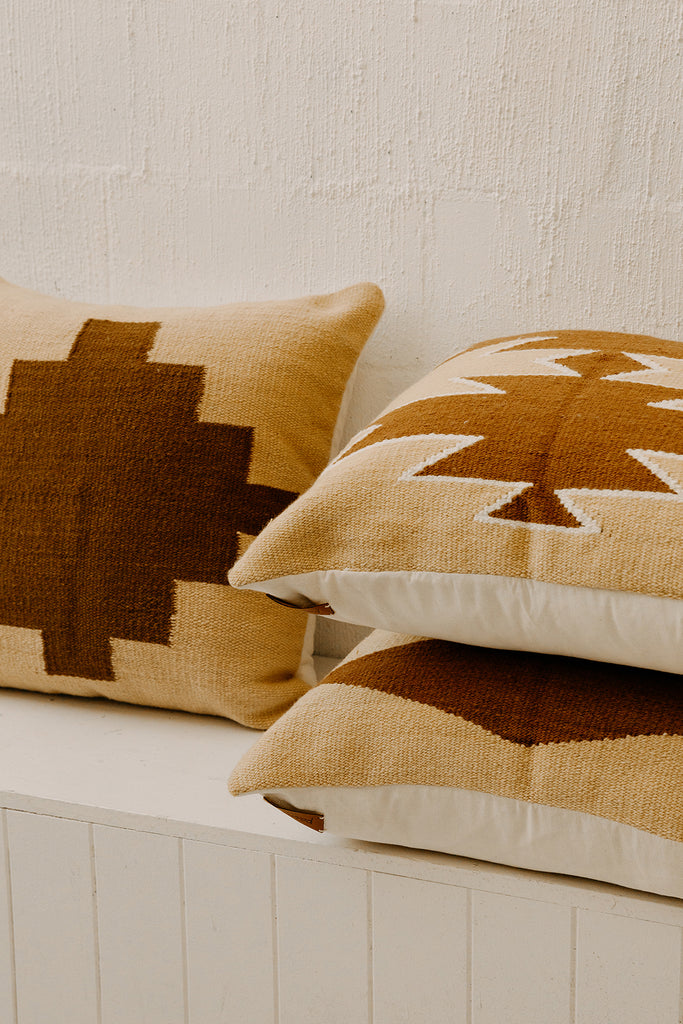 Southwest Cushion #2 | Straw & Chestnut