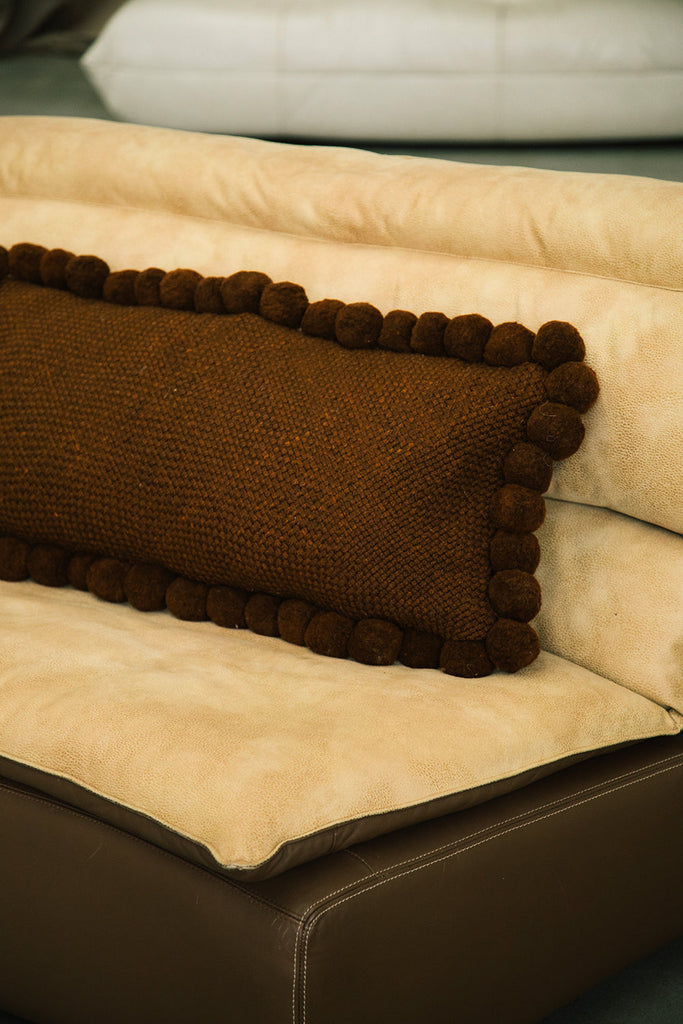 Classica Pom Pom XL Lumbar Cushion | Rust