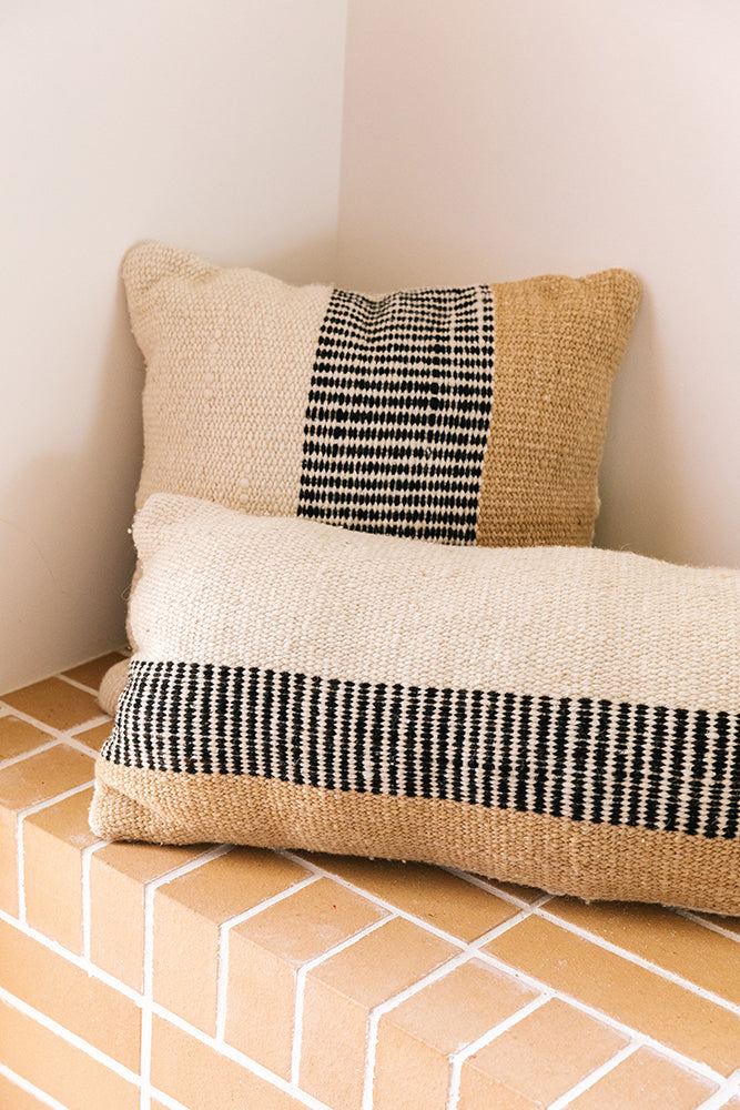 Paloma Cushion | Natural, Sand & Black