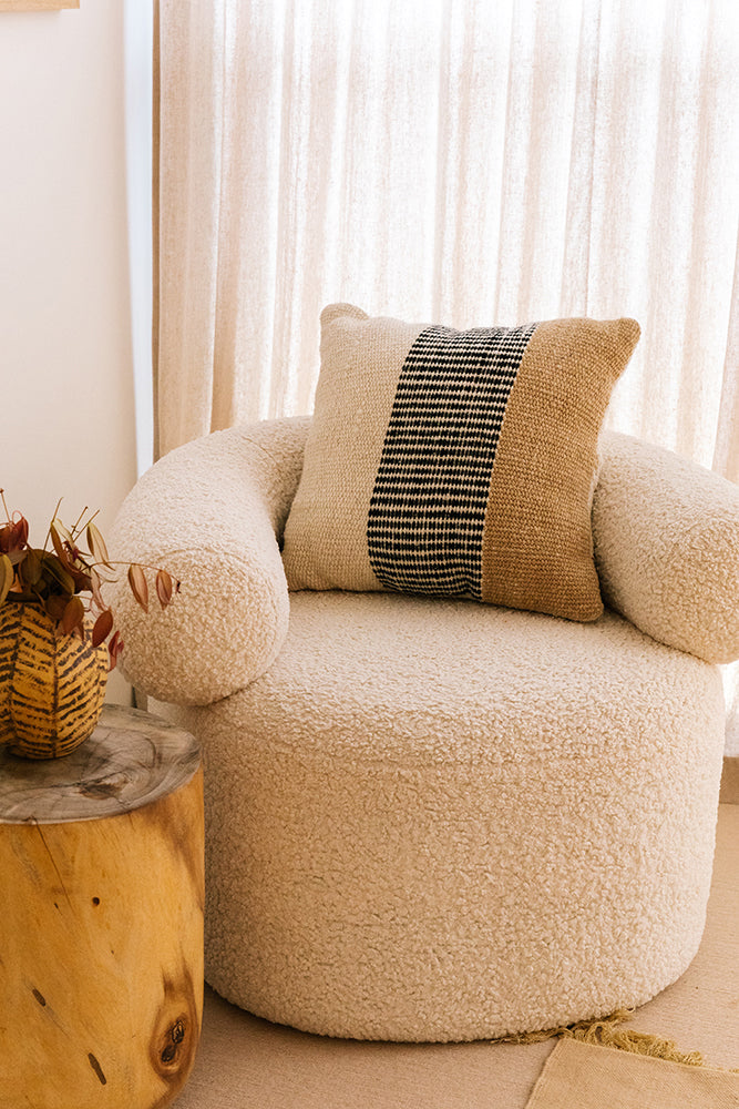Paloma Cushion | Natural, Sand & Black
