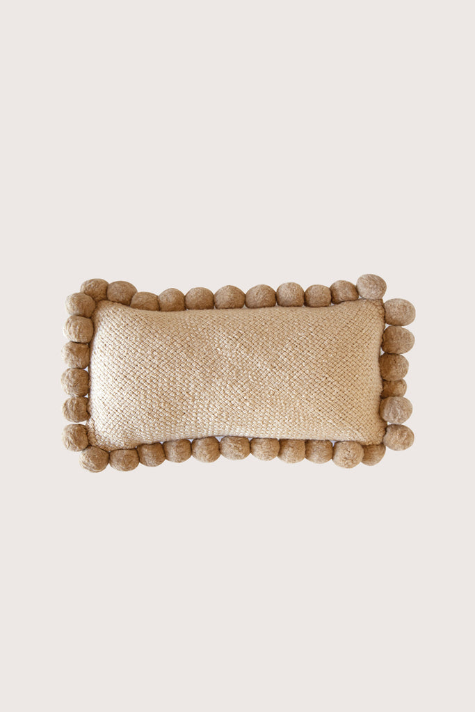 Classica Pom Pom Lumbar Cushion | Sand