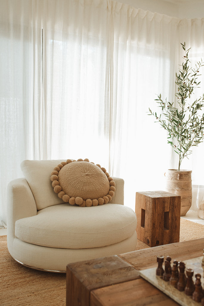 Classica Pom Pom Cushion Large | Sand