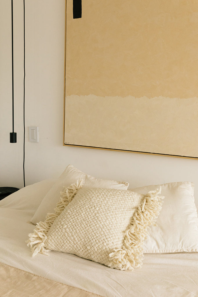 Classica Chunky Tassel Cushion | Natural