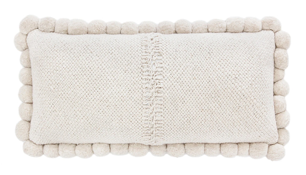 Classica Pom Pom XL Lumbar Cushion | Natural
