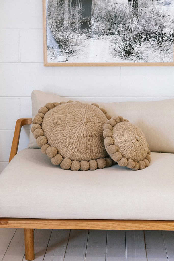 Classica Pom Pom Cushion Large | Sand