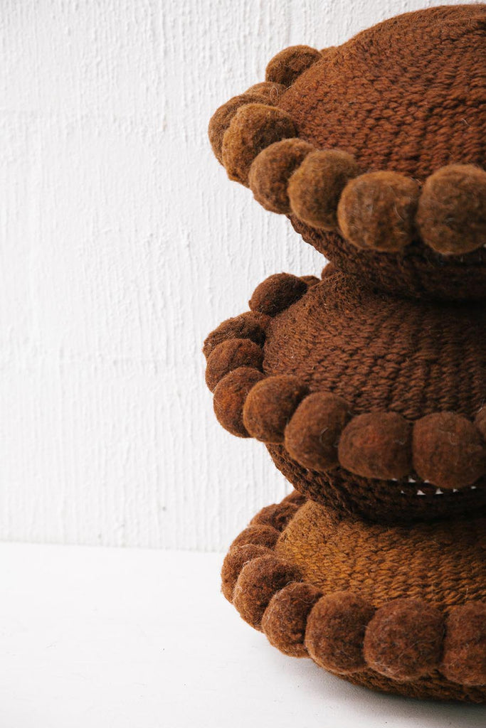 Classica Pom Pom Cushion Large | Rust