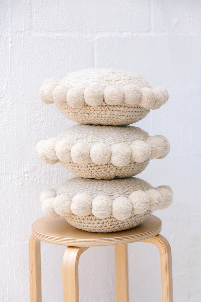 Classica Pom Pom Cushion Mini | Natural