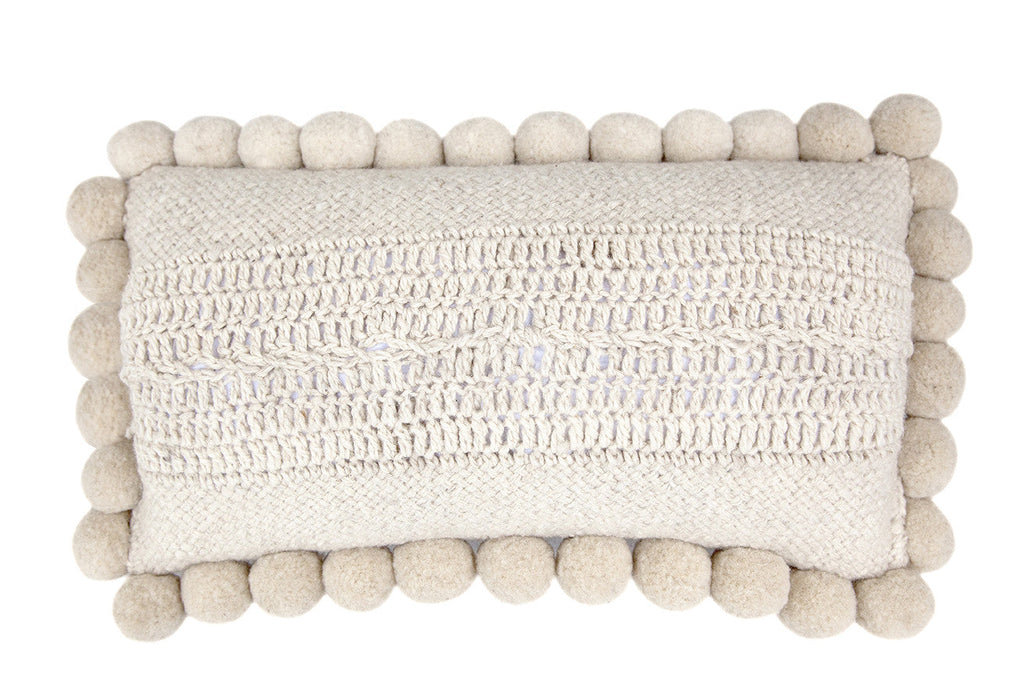 Classica Pom Pom Lumbar Cushion | Natural