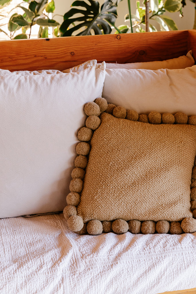Classica Pom Pom Cushion | Sand