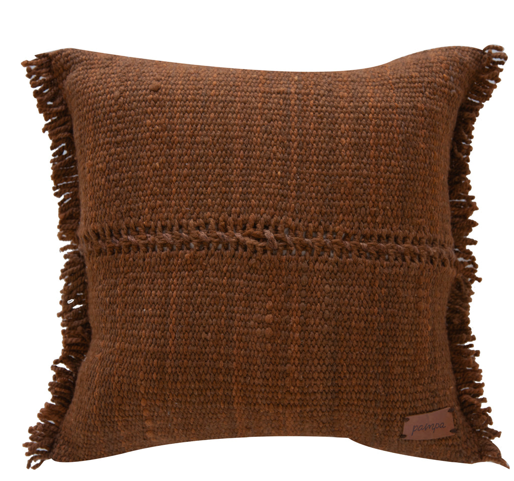 Classica Fringe Cushion | Rust