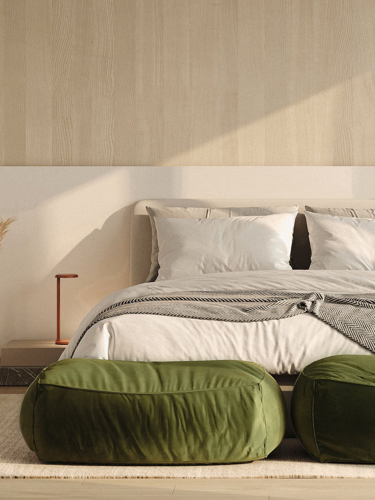 Dume Ottoman - Moss Velvet