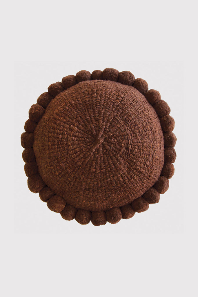 Classica Pom Pom Cushion Large | Rust