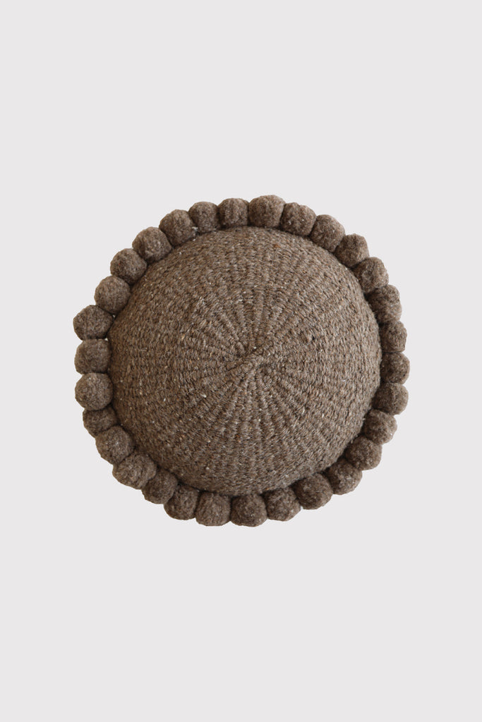Classica Pom Pom Cushion Medium | Walnut