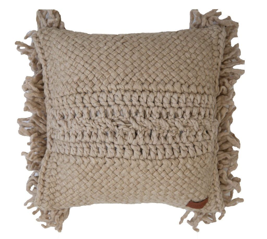 Classica Chunky Tassel Cushion | Sand