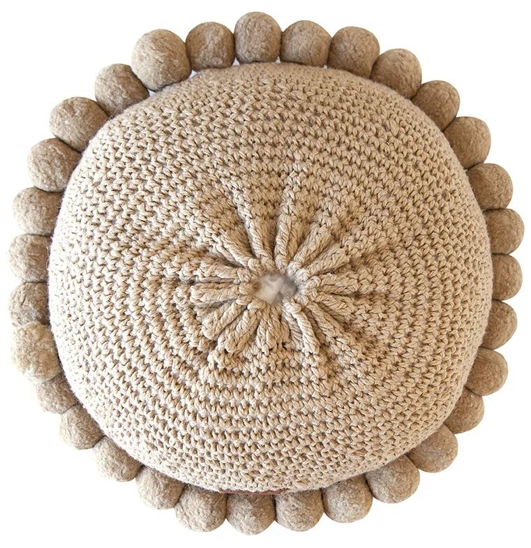 Classica Pom Pom Cushion Large | Sand