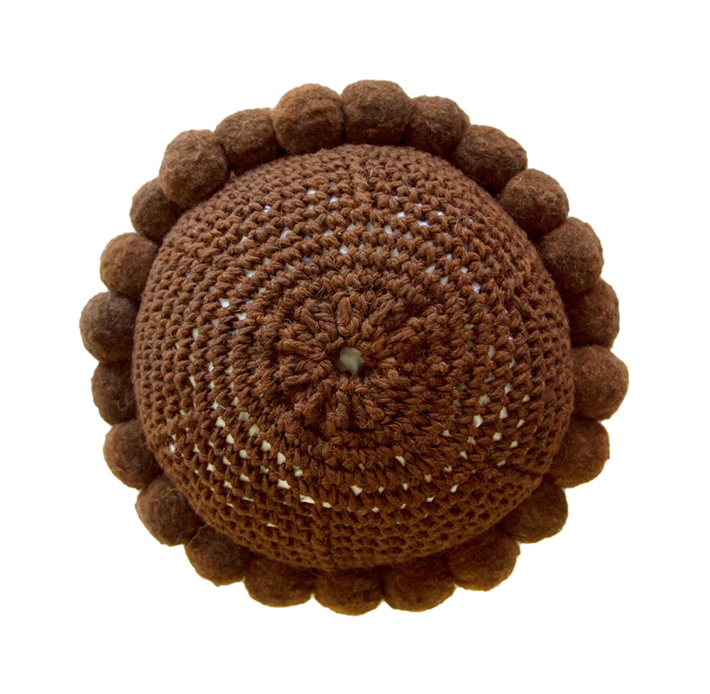 Classica Pom Pom Cushion  Mini | Rust
