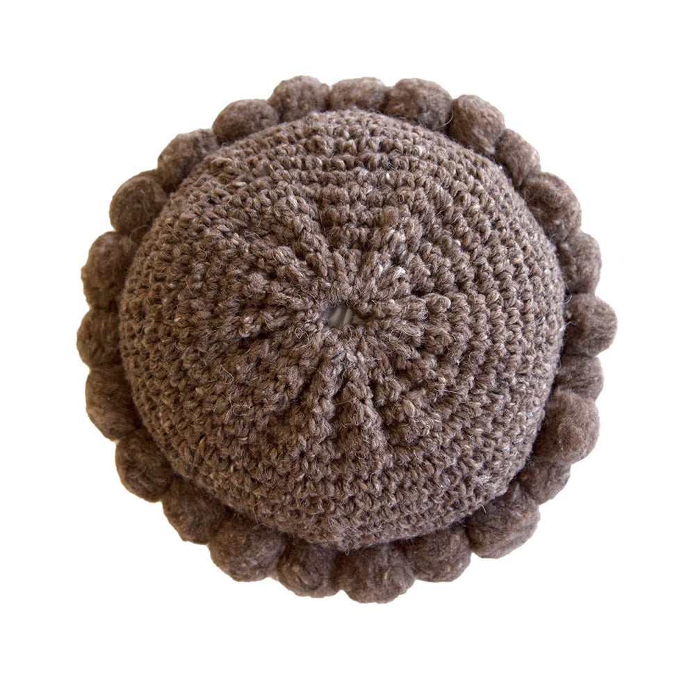 Classica Pom Pom Cushion Mini | Walnut