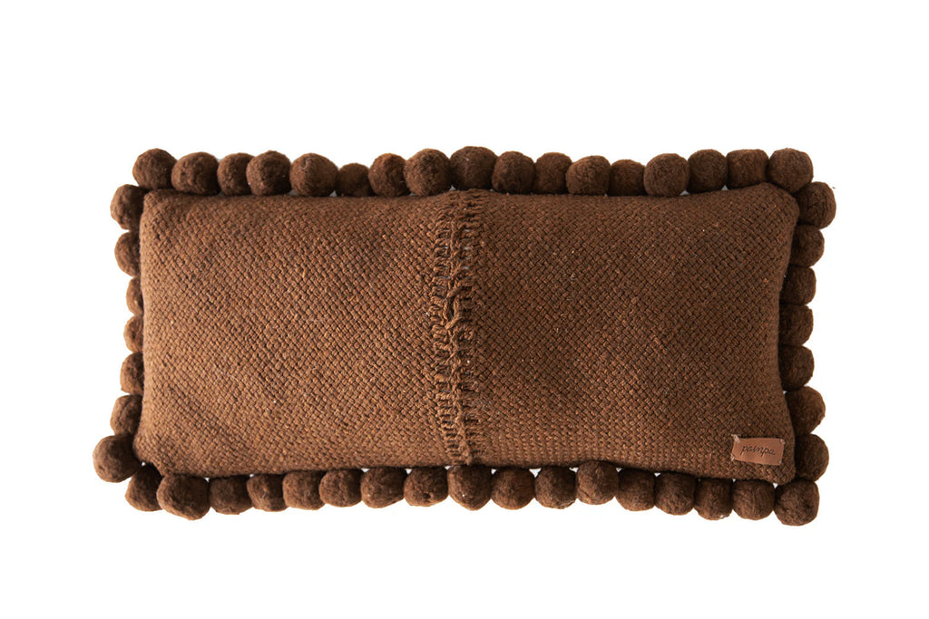 Classica Pom Pom XL Lumbar Cushion | Rust