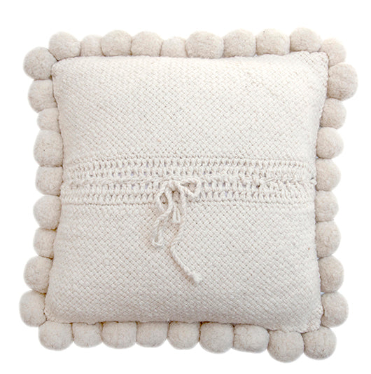 Classica Pom Pom Cushion | Natural