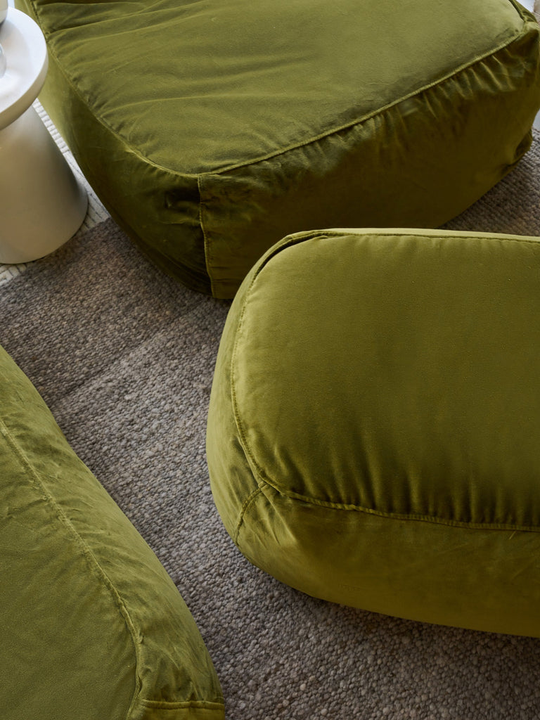 Dume Ottoman - Moss Velvet