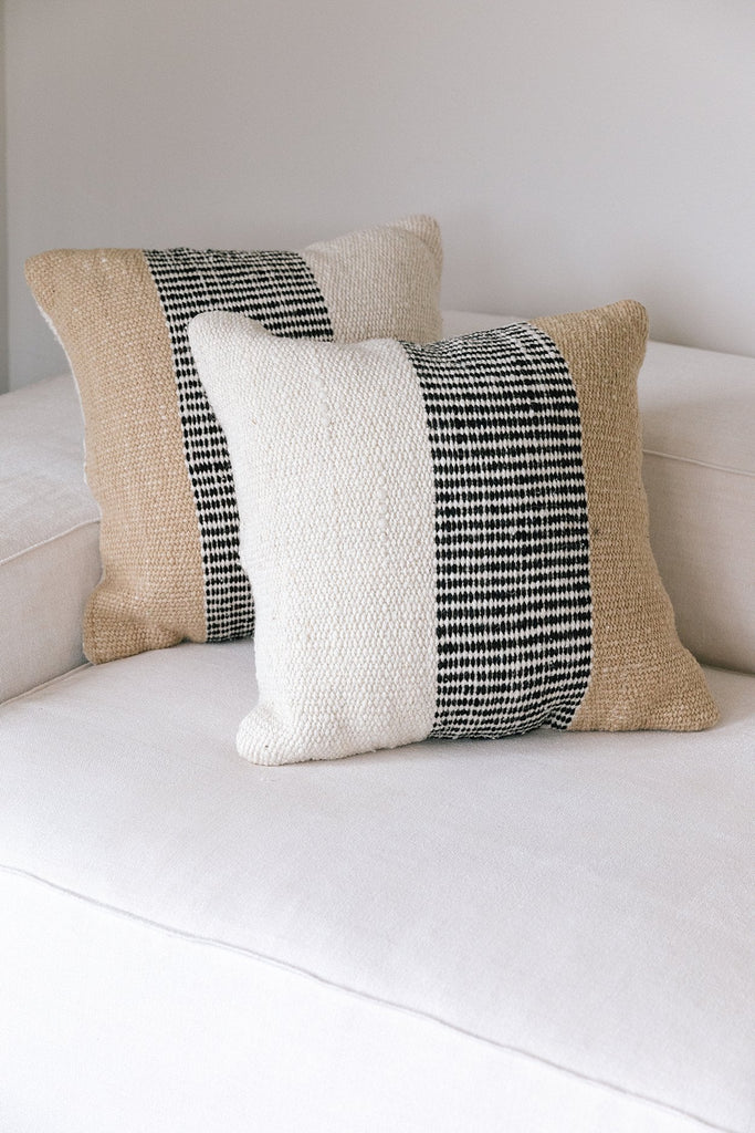 Paloma Cushion | Natural, Sand & Black
