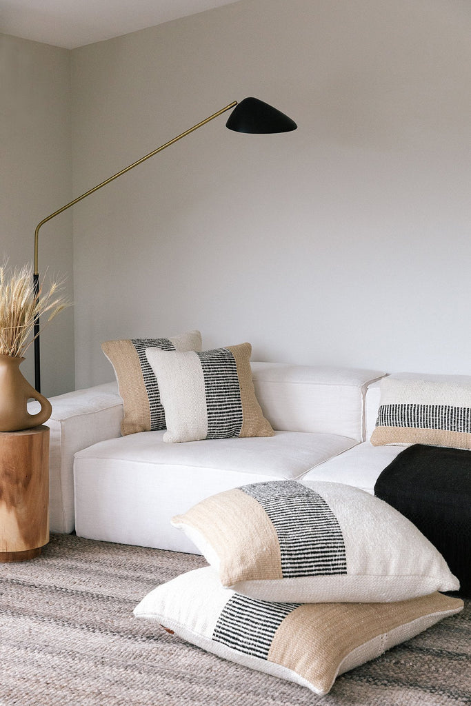 Paloma Cushion | Natural, Sand & Black