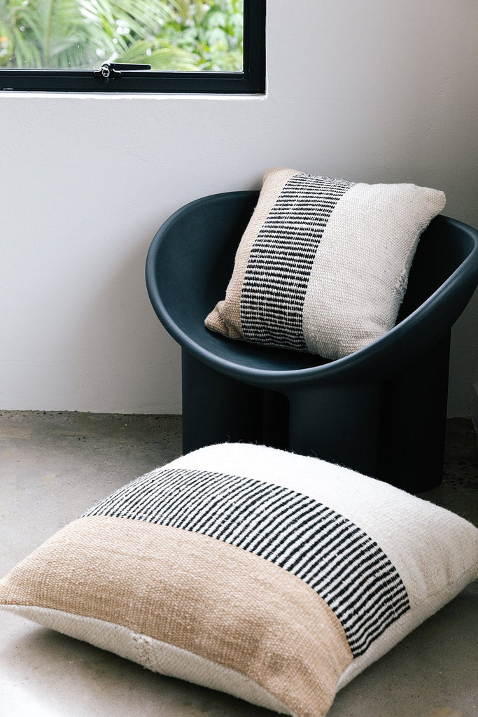 Paloma Cushion | Natural, Sand & Black