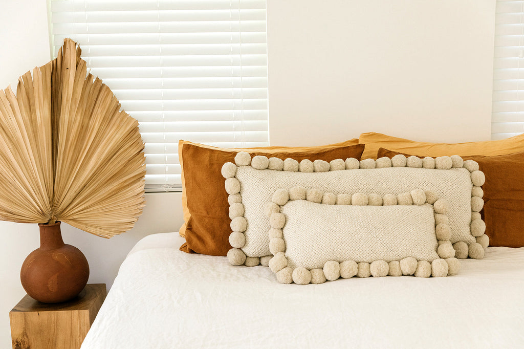 Classica Pom Pom XL Lumbar Cushion | Natural