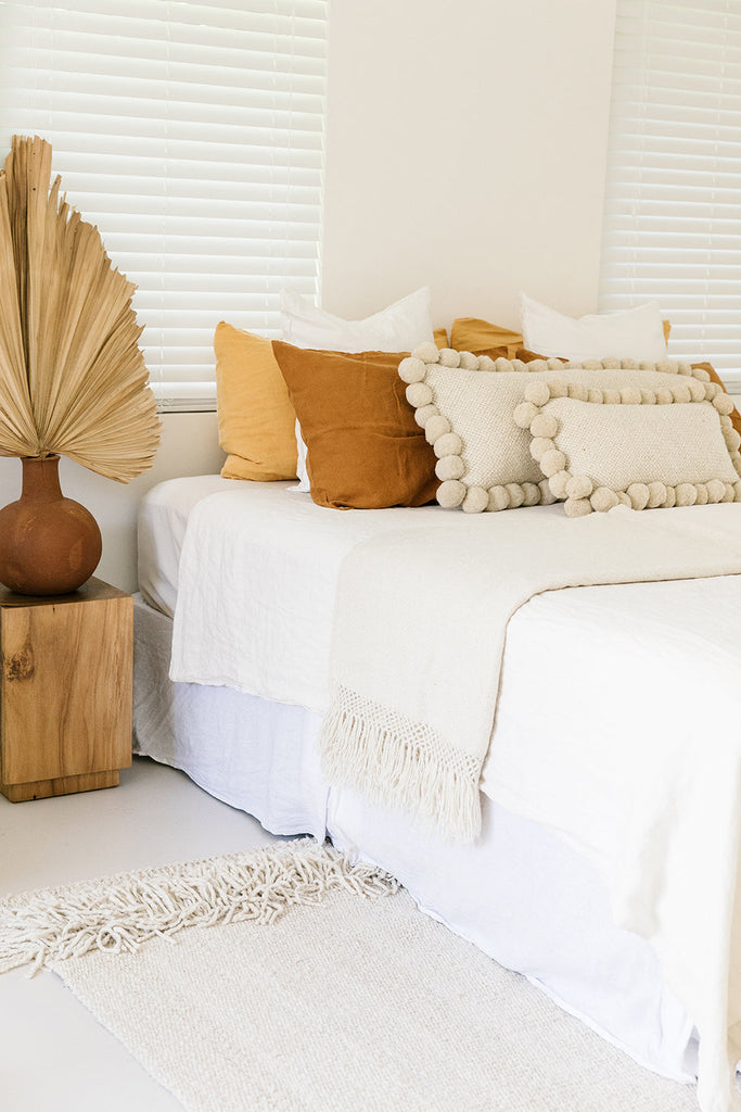 Classica Pom Pom XL Lumbar Cushion | Natural