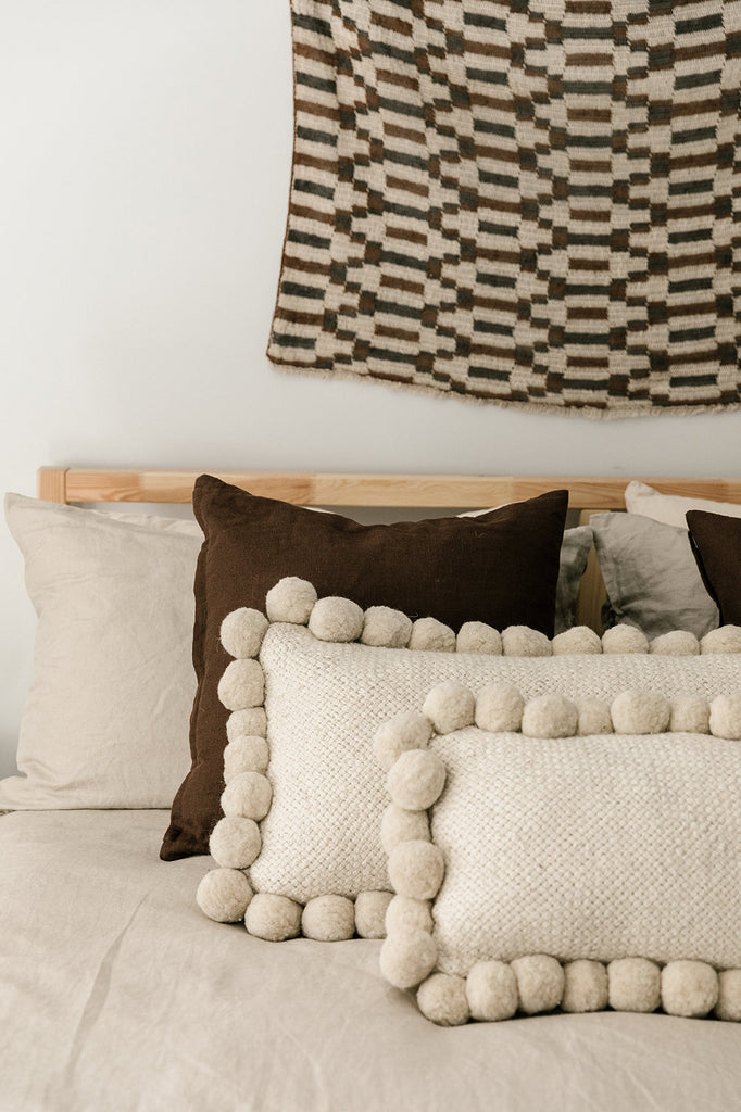 Classica Pom Pom XL Lumbar Cushion | Natural