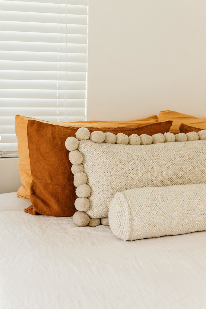 Classica Pom Pom XL Lumbar Cushion | Natural