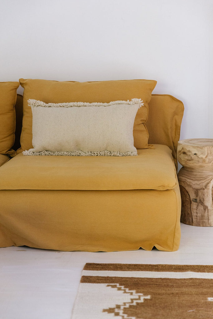 Classica Fringe Lumbar Cushion | Natural