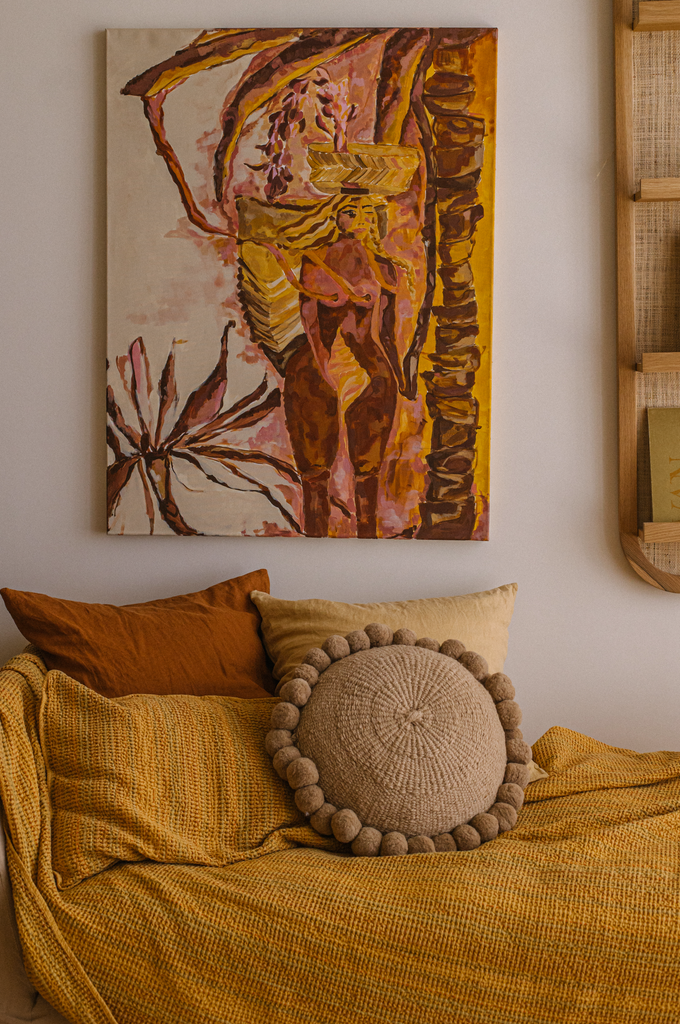 Classica Pom Pom Cushion Medium | Sand