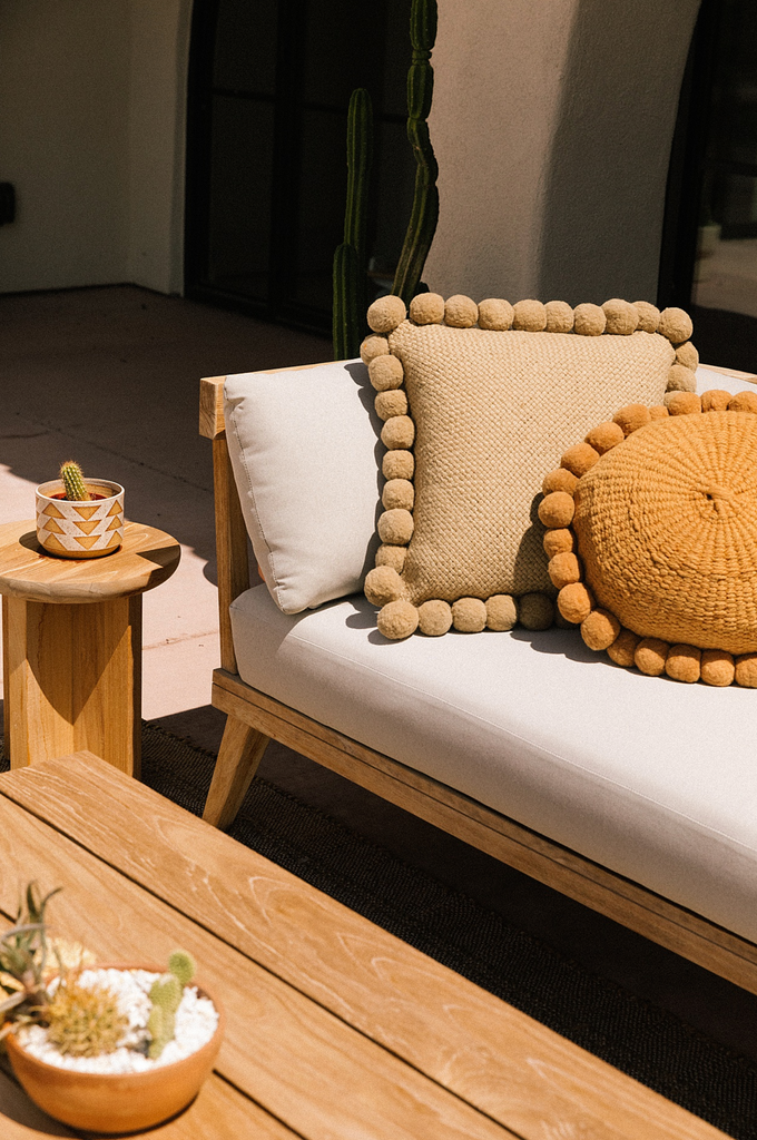 Classica Pom Pom Cushion | Sand