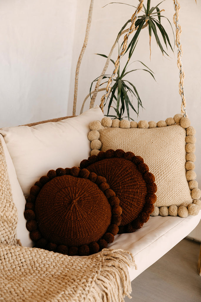 Classica Pom Pom Cushion | Sand