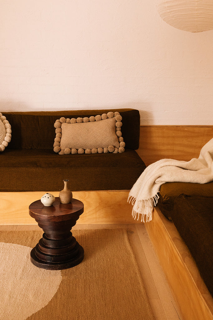 Classica Pom Pom Lumbar Cushion | Sand