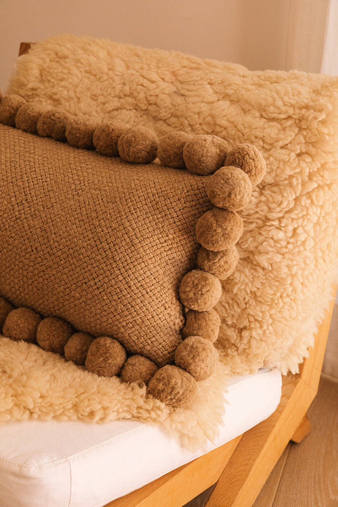 Classica Pom Pom Lumbar Cushion | Sand