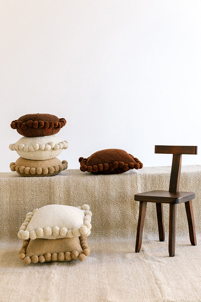 Classica Pom Pom Cushion Large | Natural