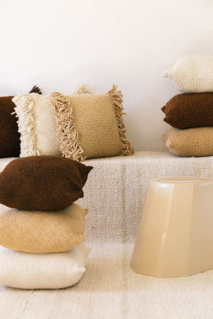 Classica Chunky Tassel Cushion | Sand